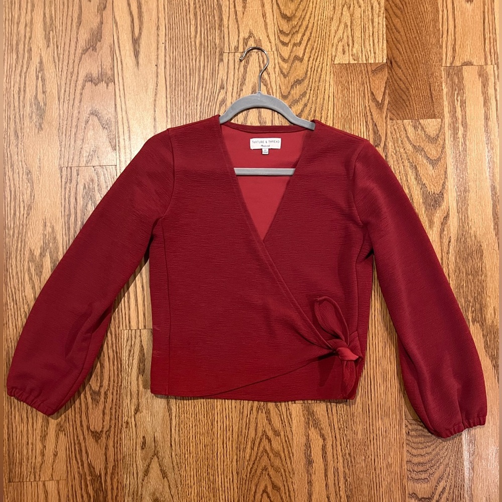 Madewell Texture & Thread Crepe Wrap Top Size XS